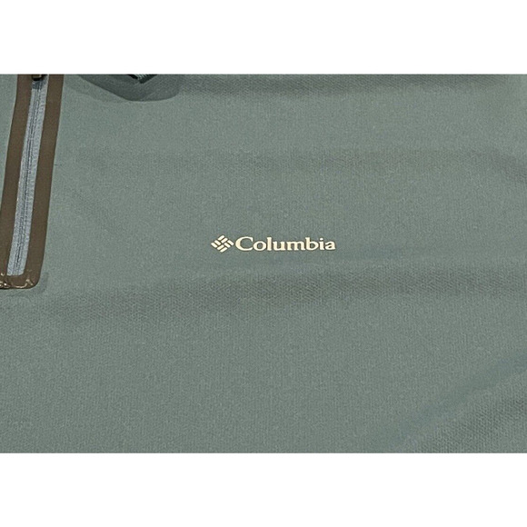 Columbia Omni Freeze Shirt Mens Large Teal 1/4 Zip Short Sleeve Polo Active - Picture 3 of 10